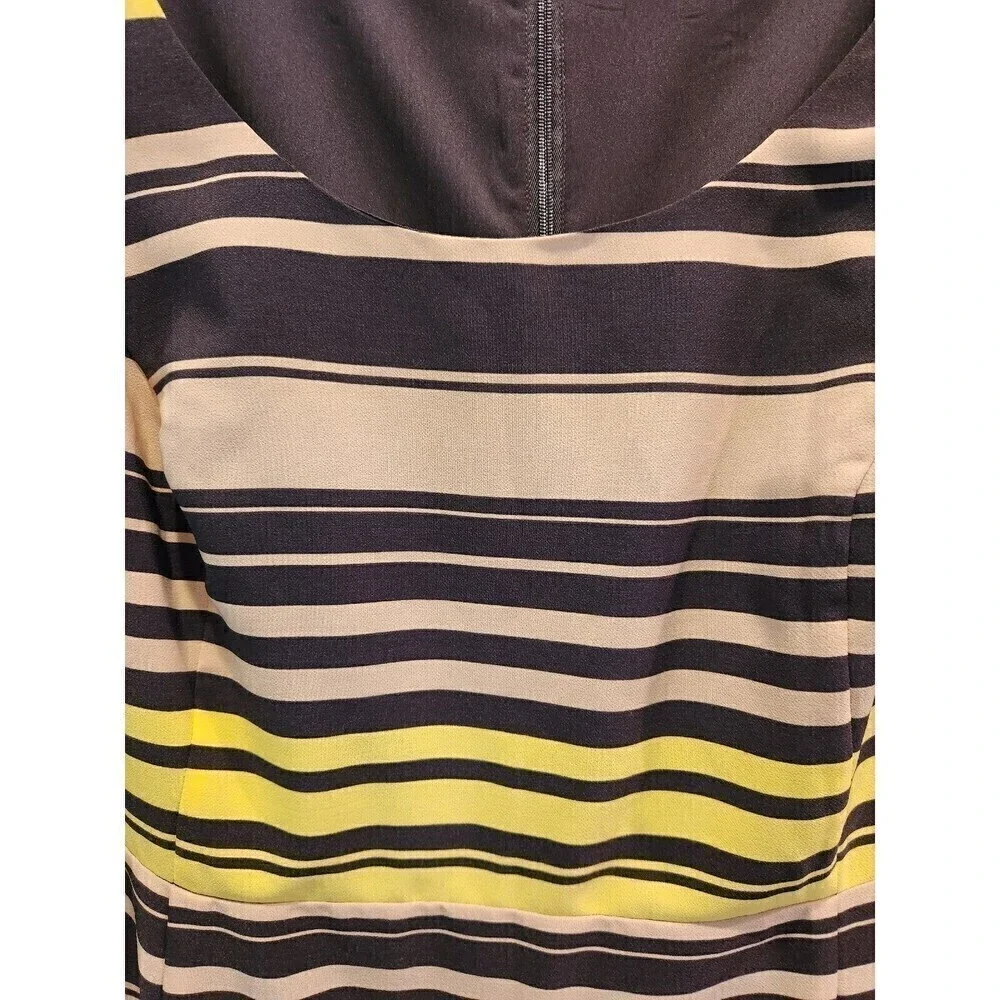 Eloquii Striped Sheath Dress Sleeveless, neutral colors, plus size, Knee Length - Picture 2 of 6